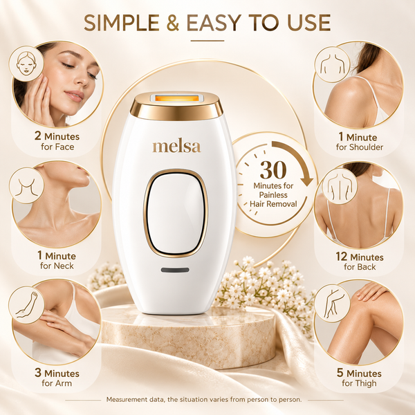 Melsa Épilateur à Lumière Pulsée IPL - Épilateur Professionnel pour une Peau Douce et Sans Poils