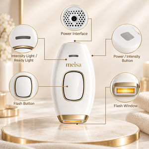 Melsa Épilateur à Lumière Pulsée IPL - Épilateur Professionnel pour une Peau Douce et Sans Poils